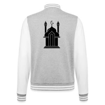 Maison de prière religieuse de la mosquée 000 - Veste Teddy - gris chiné / blanc - Dos - Marisol (170cm)