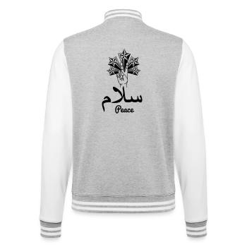 Arab peace stars - College Sweat Jacket - heather grey/white - Back - Marisol (170cm)