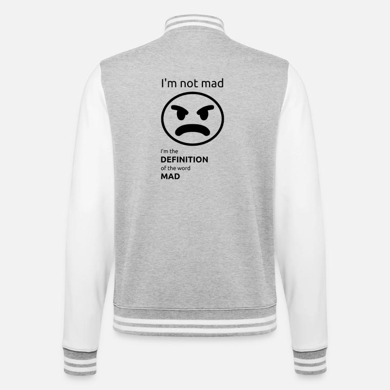 Ich bin nicht sauer - College-Sweatjacke - Grau meliert/Weiß