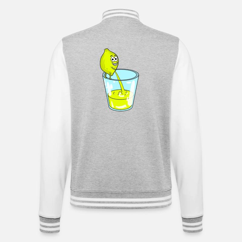 Lemon - College Sweat Jacket - heather grey/white