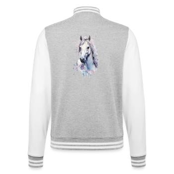 Weißes Pferd - College-Sweatjacke - Grau meliert/Weiß - Hinten - Marisol (170cm)