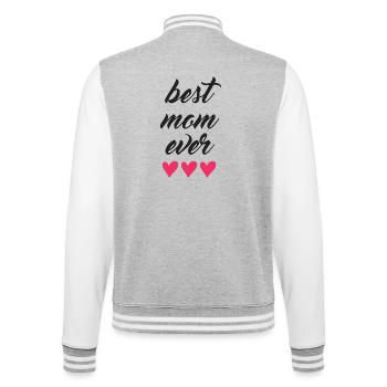 Beste Mutter aller Zeiten - College-Sweatjacke - Grau meliert/Weiß - Hinten - Marisol (170cm)