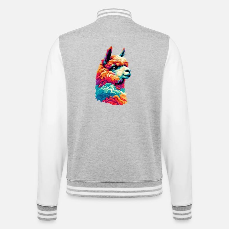 Alpaca - College Sweat Jacket - heather grey/white