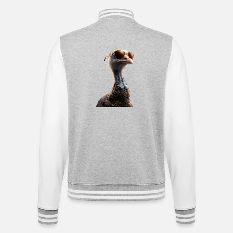 Turkey Chickens Bird Turkey - College Sweat Jacket - heather grey/white