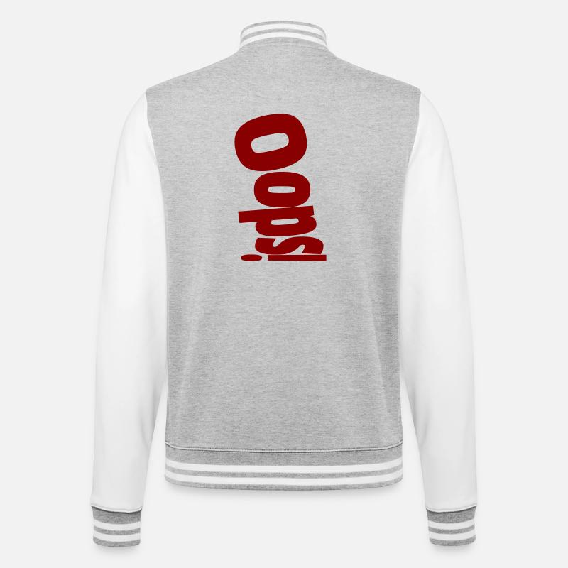 Oops Fall - College-Sweatjacke - Grau meliert/Weiß