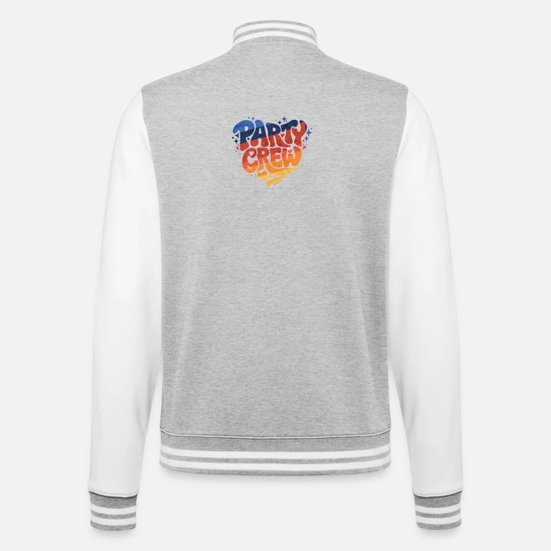 Party Crew Herz Gradient - College-Sweatjacke - Grau meliert/Weiß