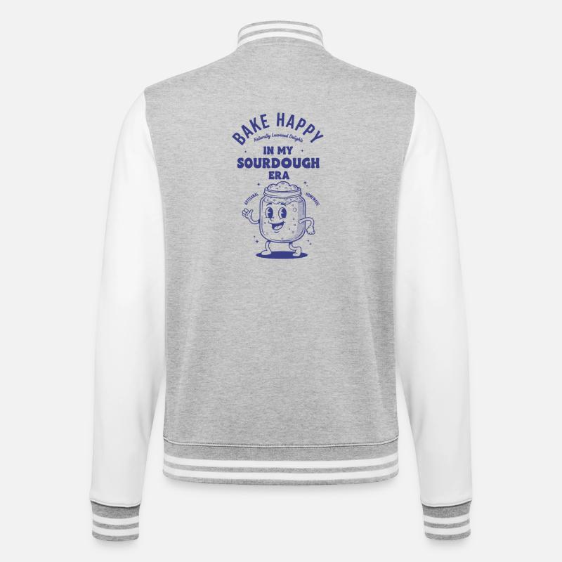 Sourdough Bread Baking Baker Sourdough Era - College Sweat Jacket - heather grey/white
