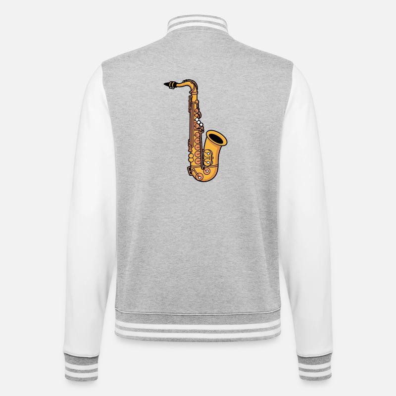 Saxophone - College Sweat Jacket - heather grey/white