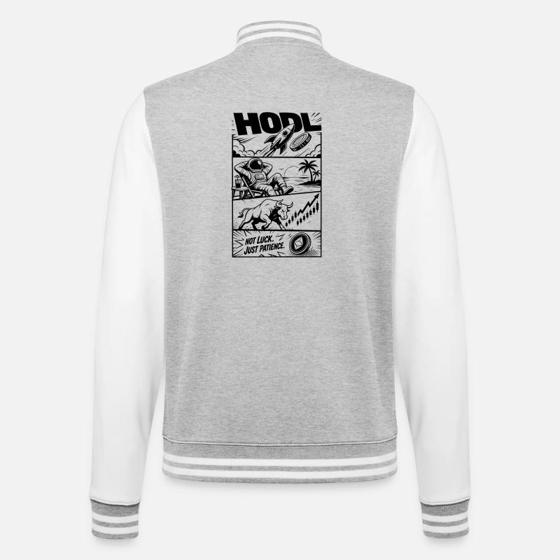 HODL Crypto Rocket Meme - College Sweat Jacket - heather grey/white