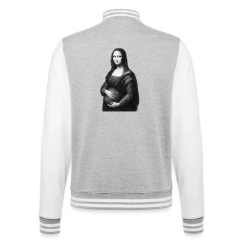 Enceinte avec un ventre de grossesse - Veste Teddy - gris chiné / blanc - Dos - Marisol (170cm)