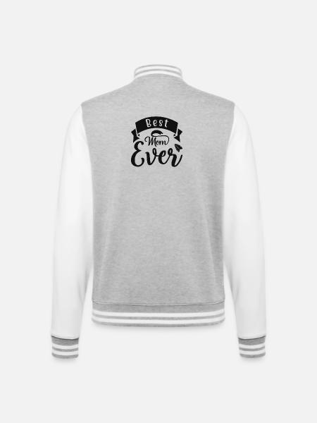 Beste Mama – Immer Die Beste - College-Sweatjacke - Grau meliert/Weiß