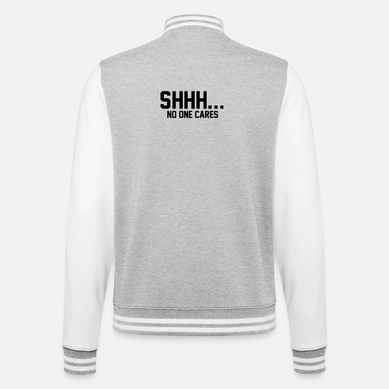 CHUT... Personne ne s’en soucie - Veste Teddy - gris chiné / blanc