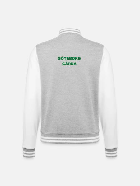 Göteborg Gårda – Green-black design - College Sweat Jacket - heather grey/white