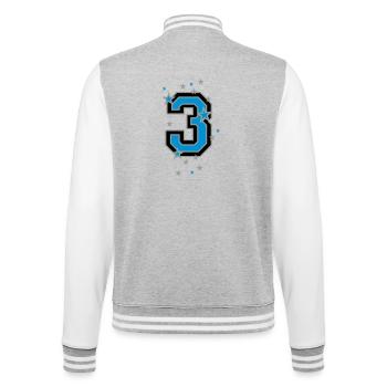 Nummer Eins 1 - College-Sweatjacke - Grau meliert/Weiß - Hinten - Marisol (170cm)