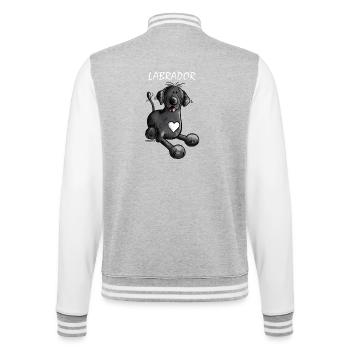 Labbi Amour - Labrador Retriever - Chien - Veste Teddy - gris chiné / blanc - Dos - Marisol (170cm)