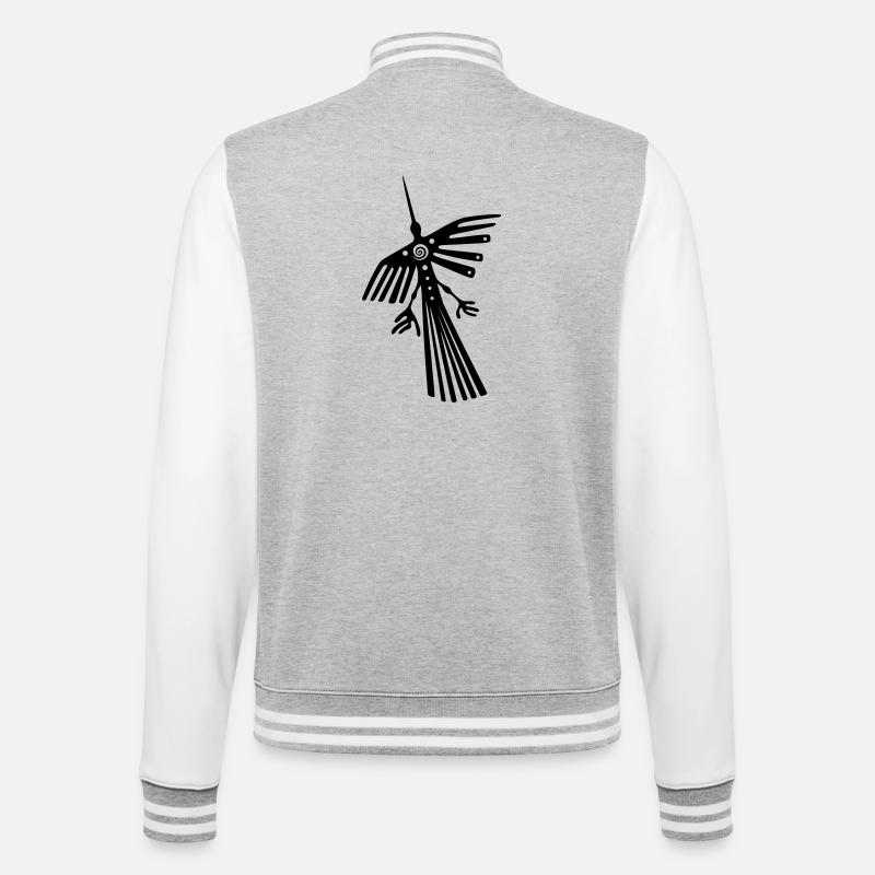 Nazca Linien, Kondor, condor - College-Sweatjacke - Grau meliert/Weiß