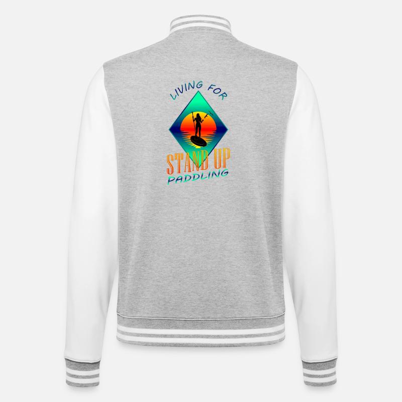 Stand Up Paddling - College-Sweatjacke - Grau meliert/Weiß