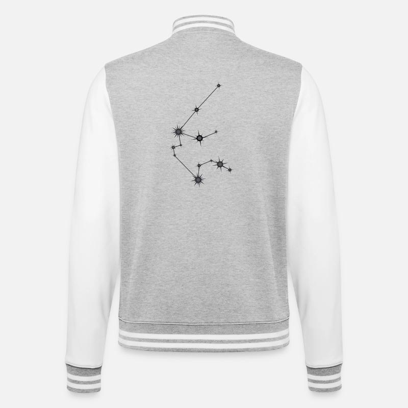 Wassermann Sternbild Sternzeichen Schwarz Grau - College-Sweatjacke - Grau meliert/Weiß