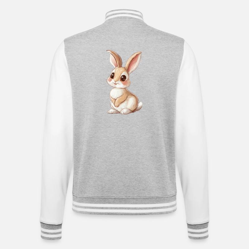 Hare - College Sweat Jacket - heather grey/white