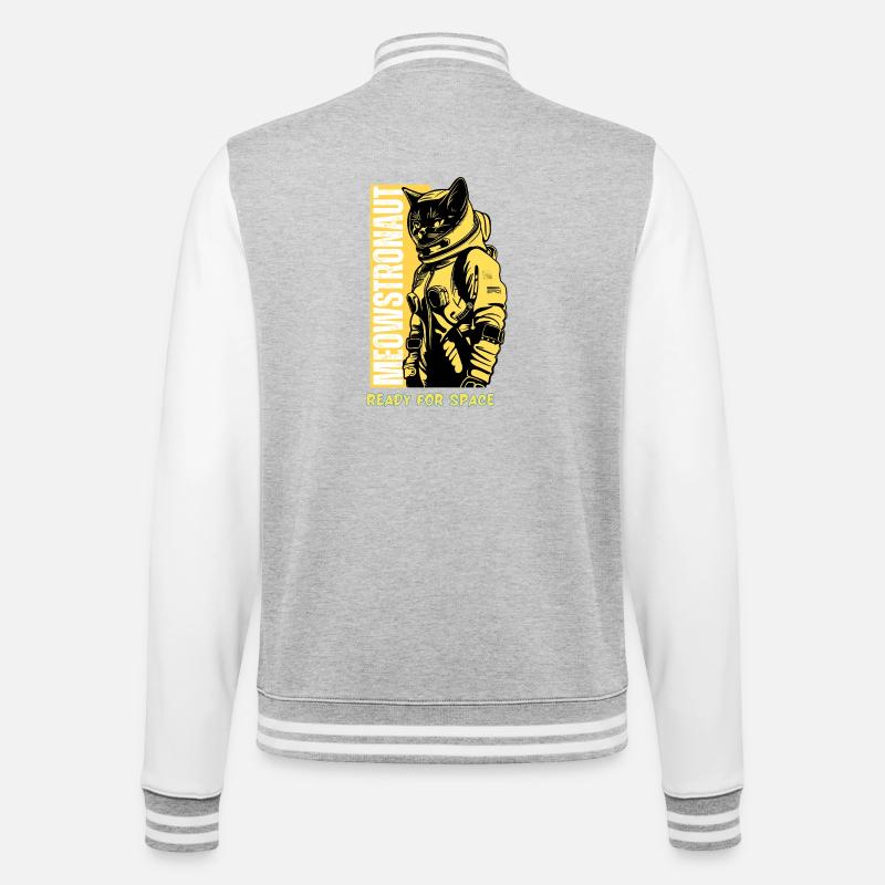 Chat astronaute prêt pour l'espace - Veste Teddy - gris chiné / blanc