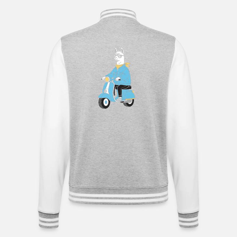 Lama Denim Scooter - College Sweat Jacket - heather grey/white
