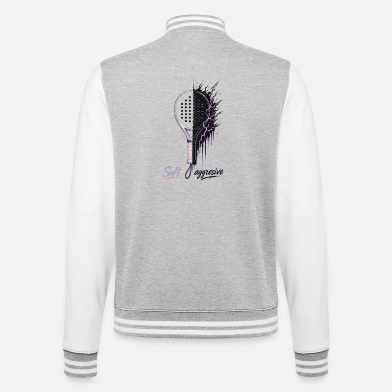 Soft Aggressive Padel Neon - College-Sweatjacke - Grau meliert/Weiß