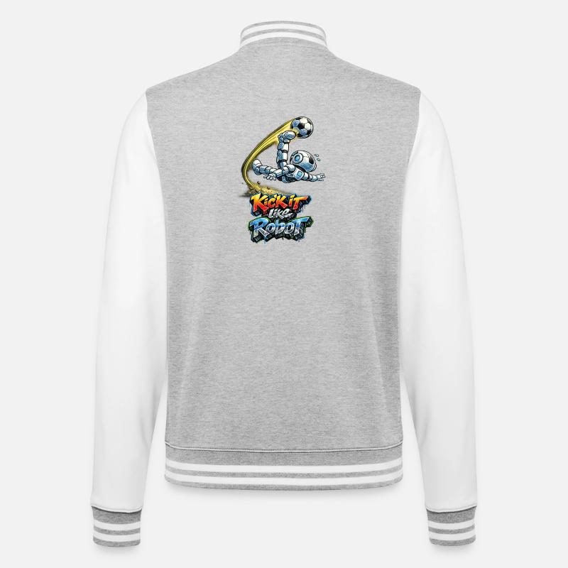 Soccer robot makes overhead kicks - College Sweat Jacket - heather grey/white