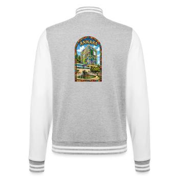 Annaba Rainbow - College Sweat Jacket - heather grey/white - Back - Marisol (170cm)