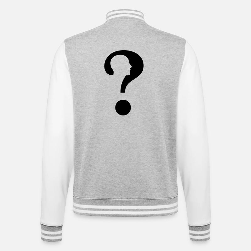 Point d’interrogation avec silhouette homme # - Veste Teddy - gris chiné / blanc