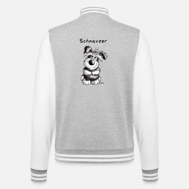 Bonne Schnauzer - Chien - chiot - cadeau - Veste Teddy - gris chiné / blanc