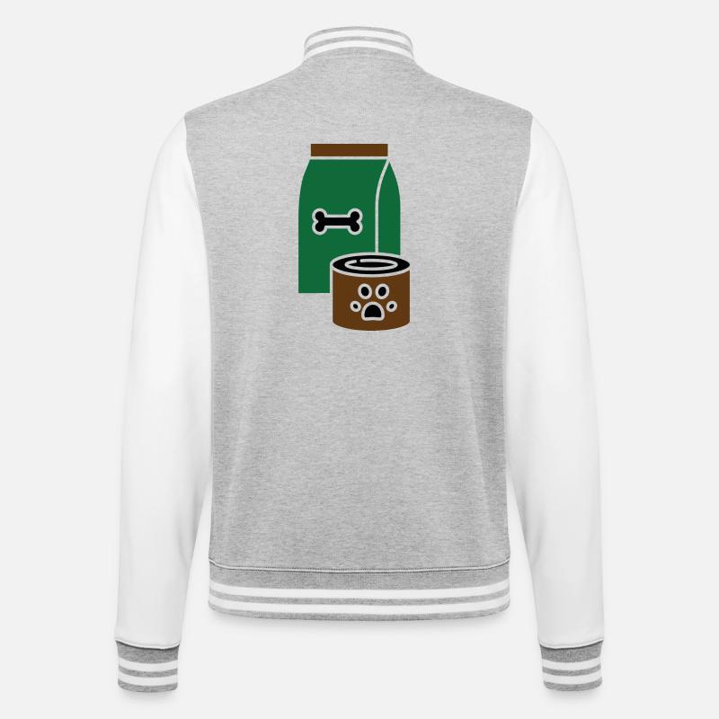Hundefutter - College-Sweatjacke - Grau meliert/Weiß