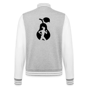 Healthy fruit Harloopster in pear dietiste - College Sweat Jacket - heather grey/white - Back - Marisol (170cm)