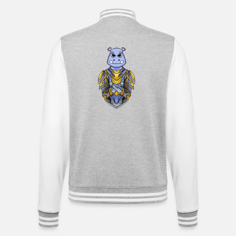 Chevalier hippopotame cool - Veste Teddy - gris chiné / blanc