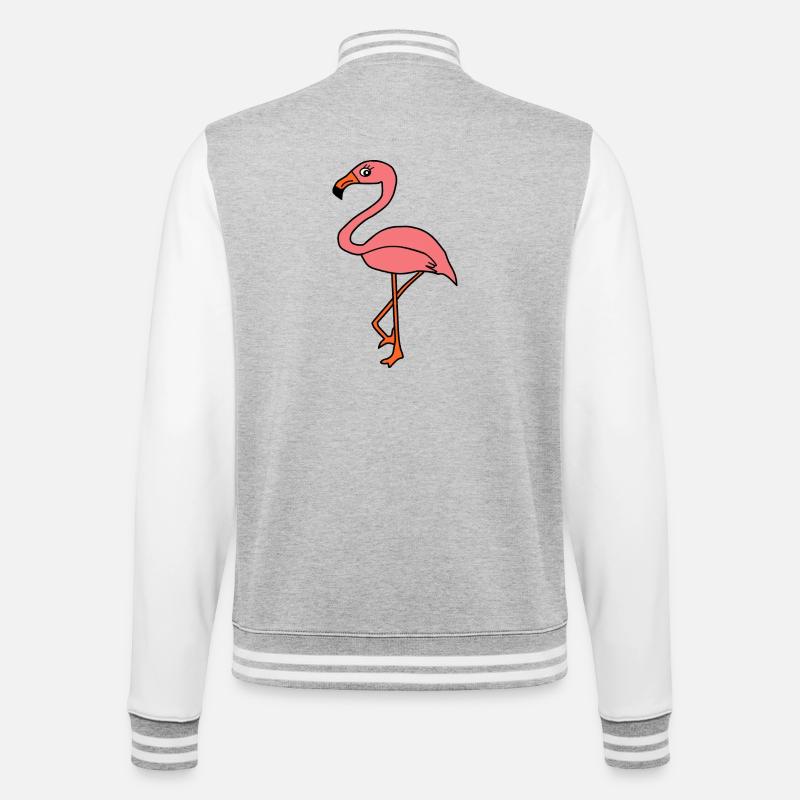 Flamingos Vogel Vögelchen Tiere Geschenk - College-Sweatjacke - Grau meliert/Weiß