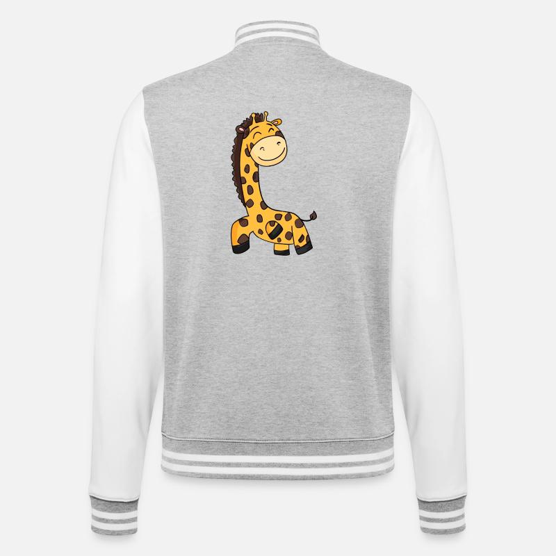 Giraffe - College-Sweatjacke - Grau meliert/Weiß