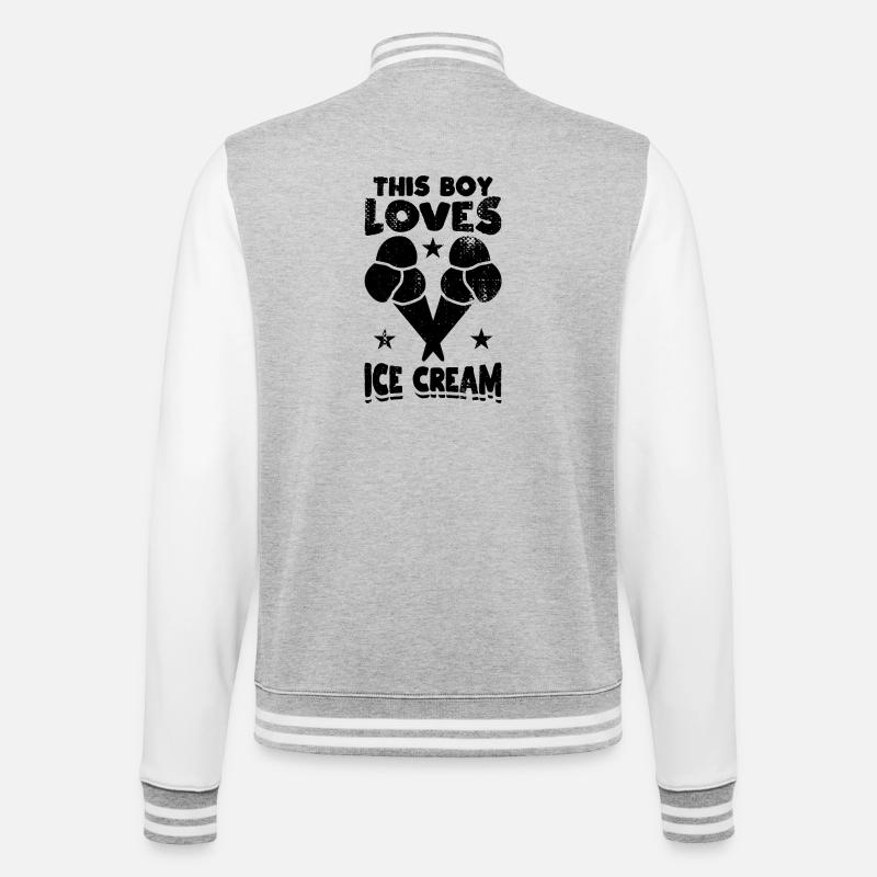 Eiscreme Junge - College-Sweatjacke - Grau meliert/Weiß