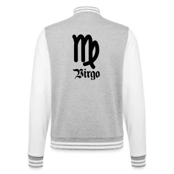 Sternzeichen Jungfrau - College-Sweatjacke - Grau meliert/Weiß - Hinten - Marisol (170cm)