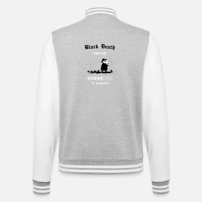 Black Death - spread in progress - College-Sweatjacke - Grau meliert/Weiß