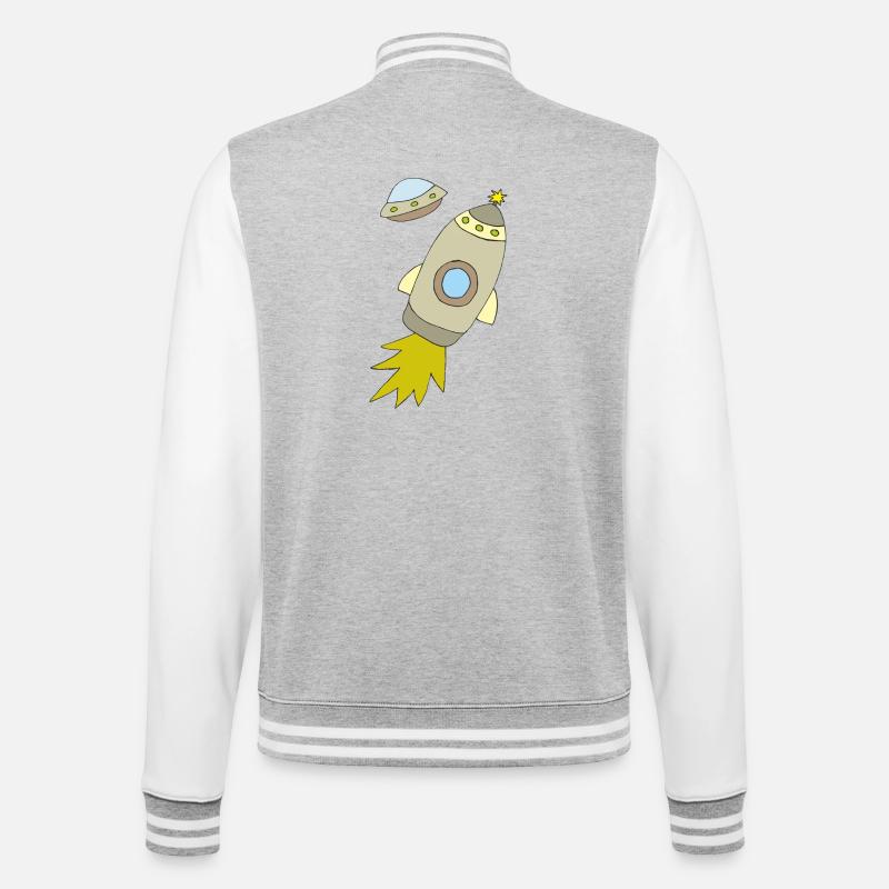 Fusée spatiale à propulsion lumineuse - Veste Teddy - gris chiné / blanc