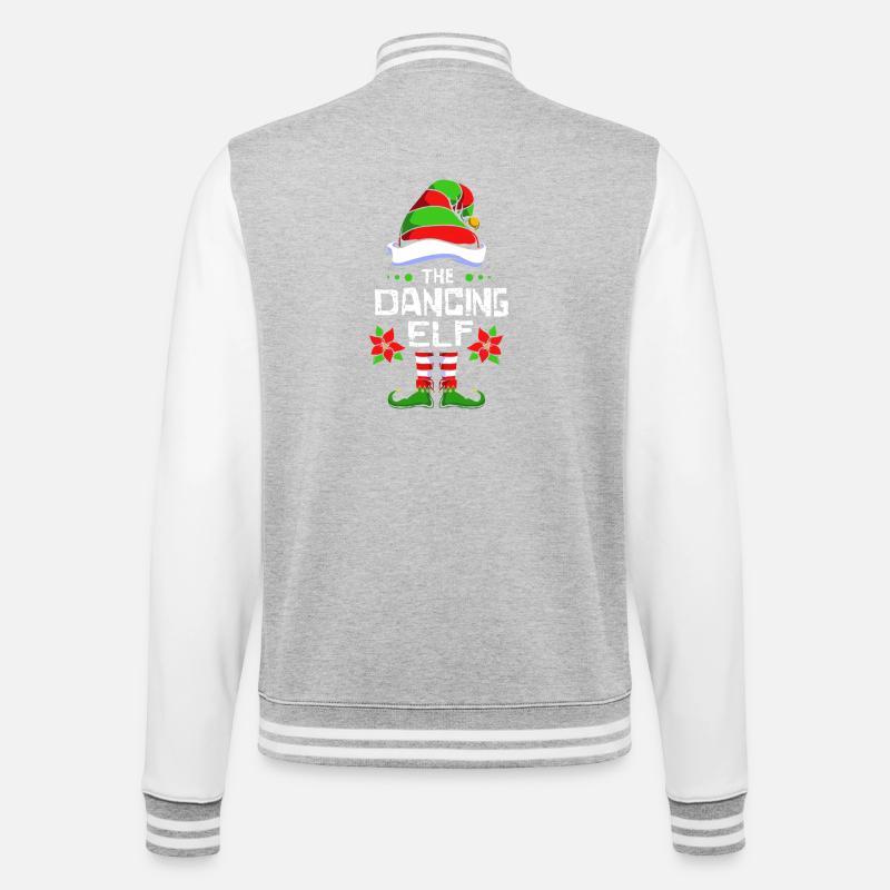 Dancing Elf Elf Christmas Gift - College Sweat Jacket - heather grey/white