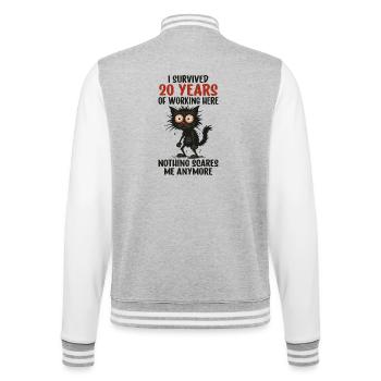 20th Company Anniversary Service Anniversary Work - College Sweat Jacket - heather grey/white - Back - Marisol (170cm)