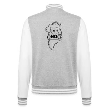 Greenland Is Not For Sale - College Sweat Jacket - heather grey/white - Back - Marisol (170cm)