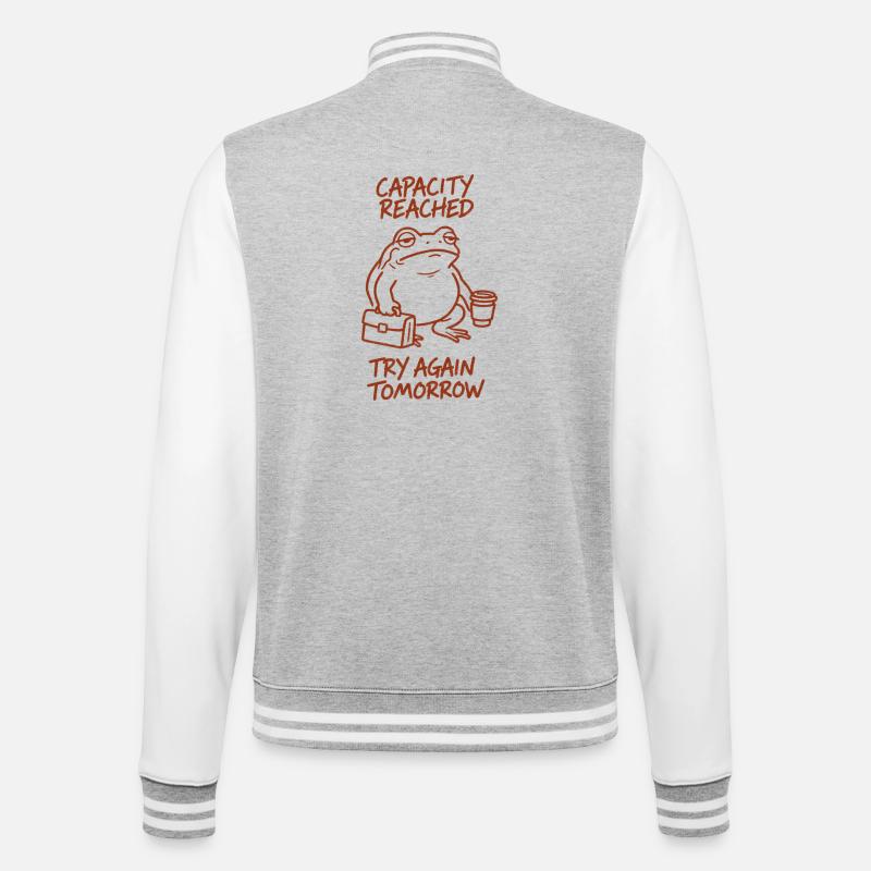 Capacity reached | Tomorrow again - College Sweat Jacket - heather grey/white