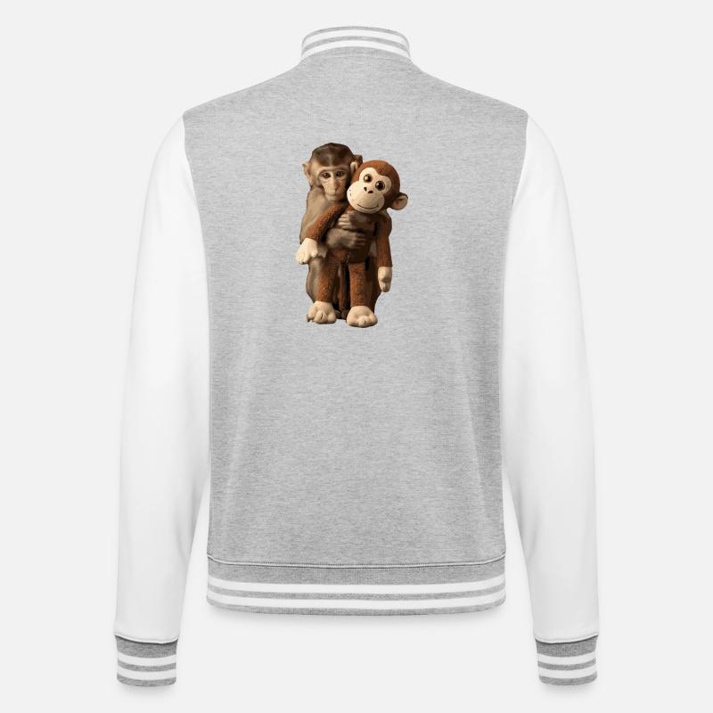 Souvenir d’idée cadeau Viral Punch Monkey - Veste Teddy - gris chiné / blanc
