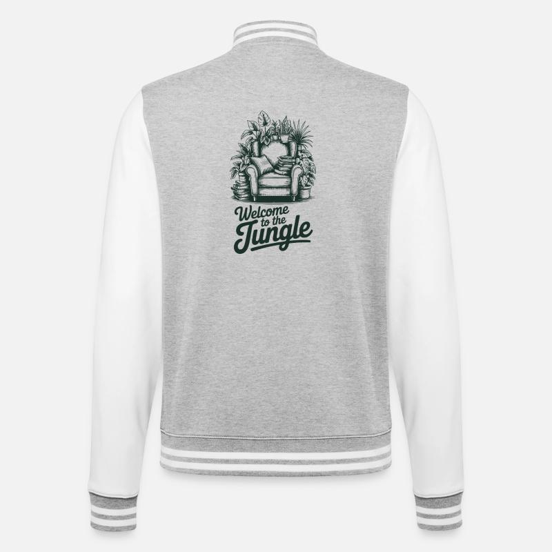 Cluttercore Enthusiast - College-Sweatjacke - Grau meliert/Weiß