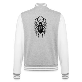 Emblème du blason du laurier - Veste Teddy - gris chiné / blanc - Dos - Marisol (170cm)