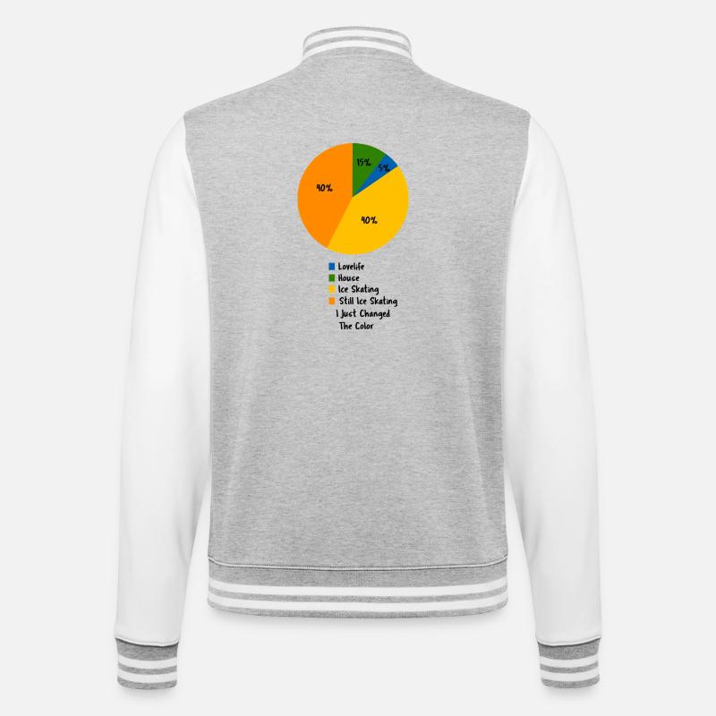 Eislauf-Leben Pie-Chart Eiskunstläufer - College-Sweatjacke - Grau meliert/Weiß