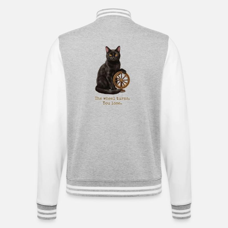 La roue tourne le chat - Veste Teddy - gris chiné / blanc