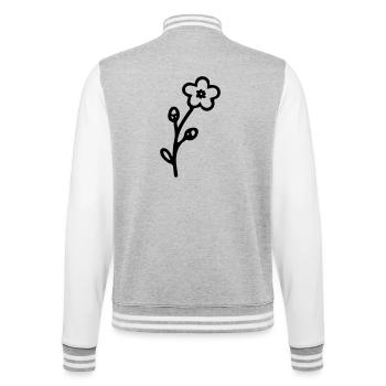 Flower 3 - College Sweat Jacket - heather grey/white - Back - Marisol (170cm)