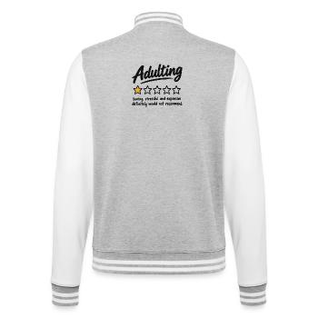 Erwachsenwerden Humorstern-Bewertung - College-Sweatjacke - Grau meliert/Weiß - Hinten - Marisol (170cm)